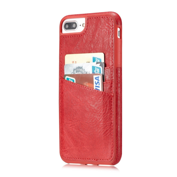 M109 for iPhone 6 Plus & 6s Plus Retro PU Leather Texture Shockproof Protective Back Cover Case with 3 Card Slots