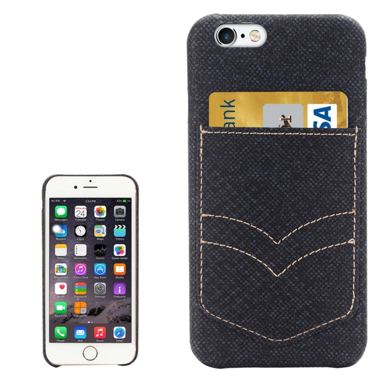 For iPhone 6 Plus & 6s Plus Jeans Pocket Texture Protective Back Case with Card Slot