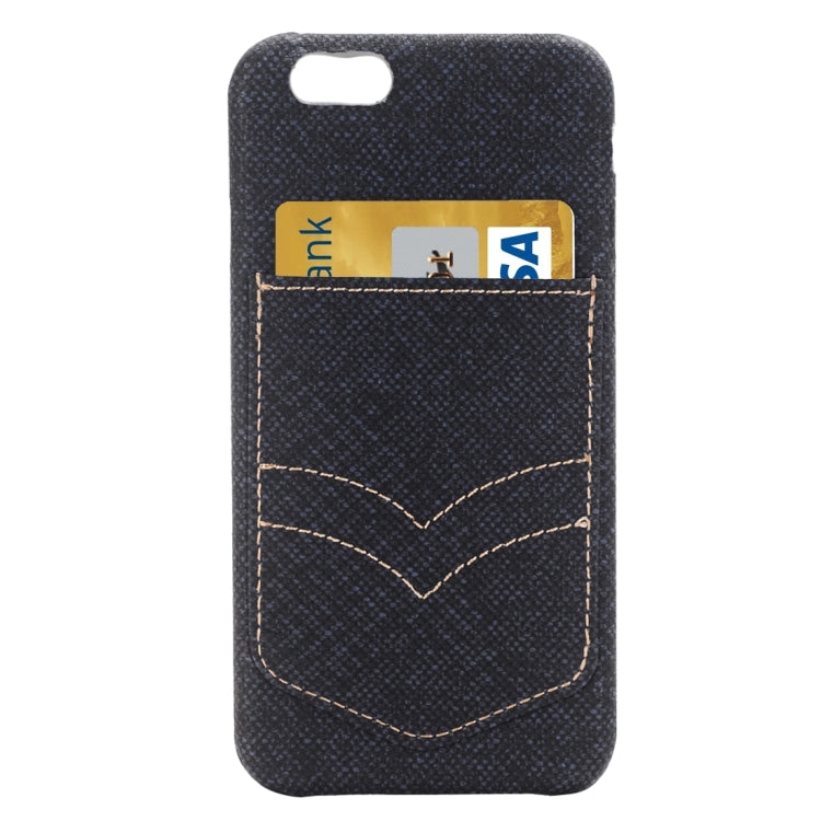 For iPhone 6 Plus & 6s Plus Jeans Pocket Texture Protective Back Case with Card Slot