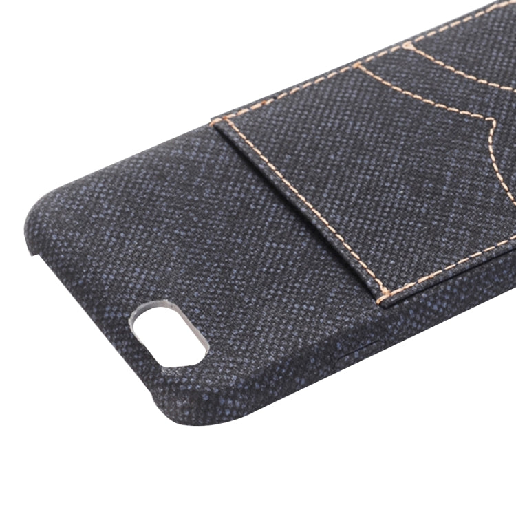 For iPhone 6 Plus & 6s Plus Jeans Pocket Texture Protective Back Case with Card Slot