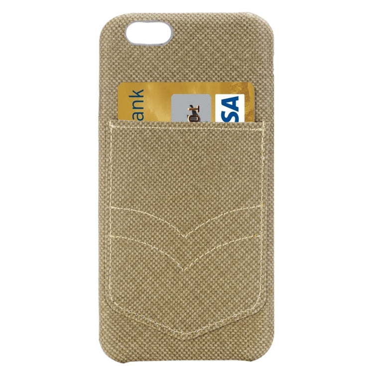 For iPhone 6 Plus & 6s Plus Jeans Pocket Texture Protective Back Case with Card Slot