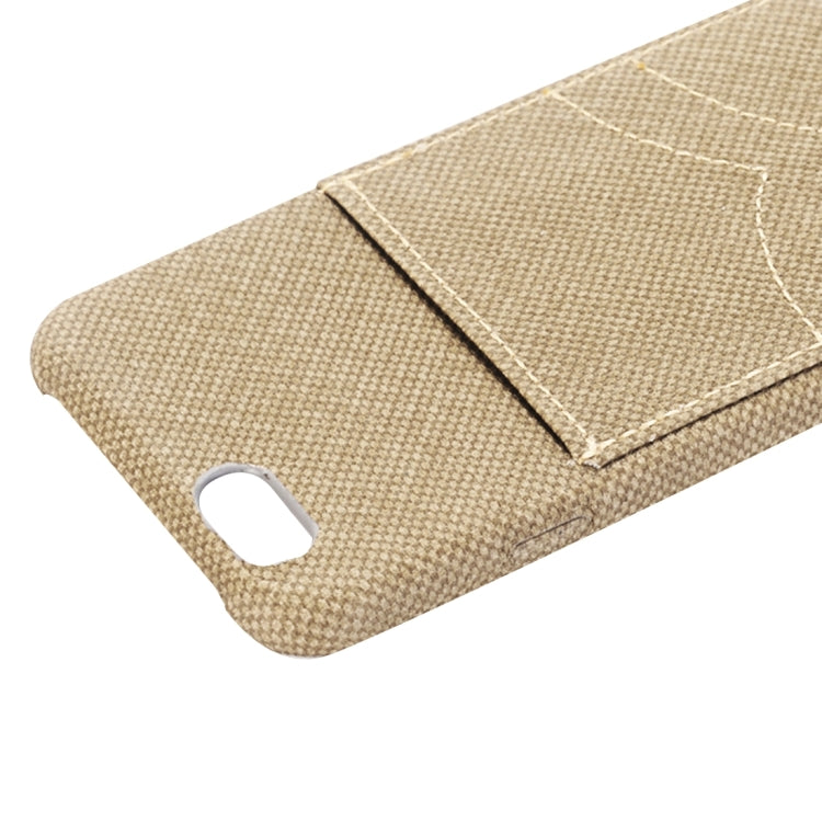 For iPhone 6 Plus & 6s Plus Jeans Pocket Texture Protective Back Case with Card Slot