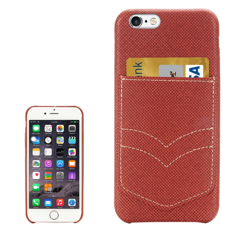 For iPhone 6 Plus & 6s Plus Jeans Pocket Texture Protective Back Case with Card Slot