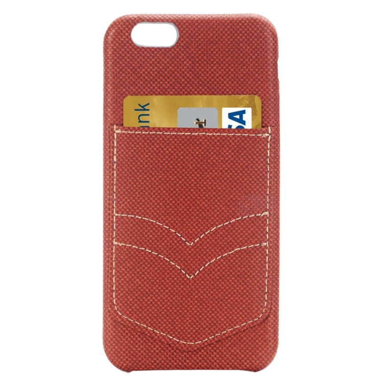 For iPhone 6 Plus & 6s Plus Jeans Pocket Texture Protective Back Case with Card Slot