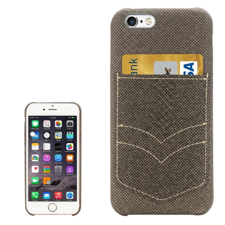 For iPhone 6 Plus & 6s Plus Jeans Pocket Texture Protective Back Case with Card Slot