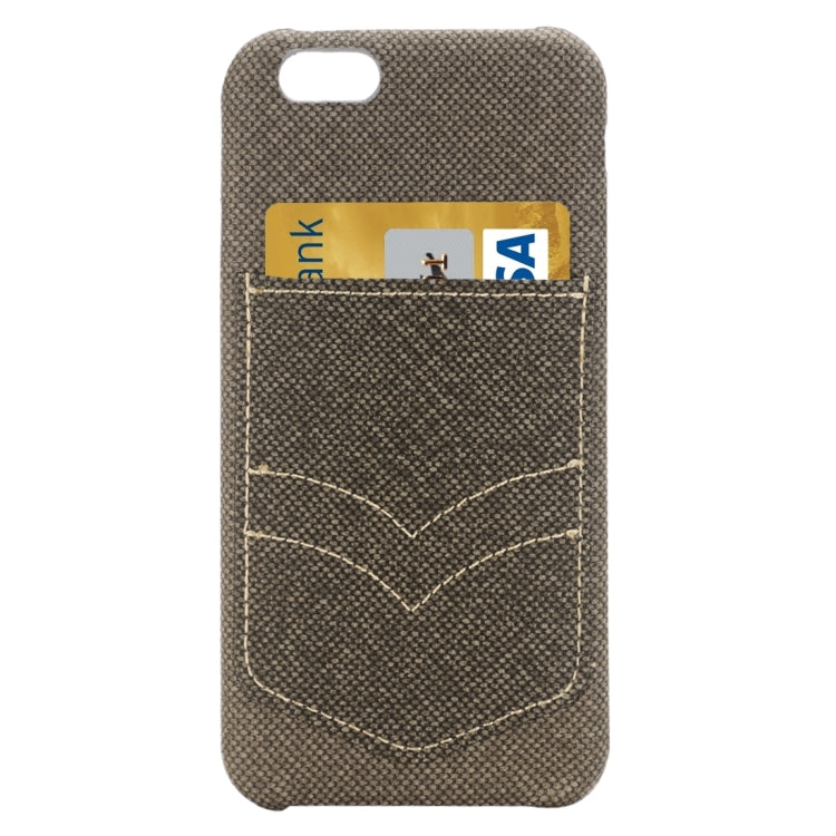 For iPhone 6 Plus & 6s Plus Jeans Pocket Texture Protective Back Case with Card Slot