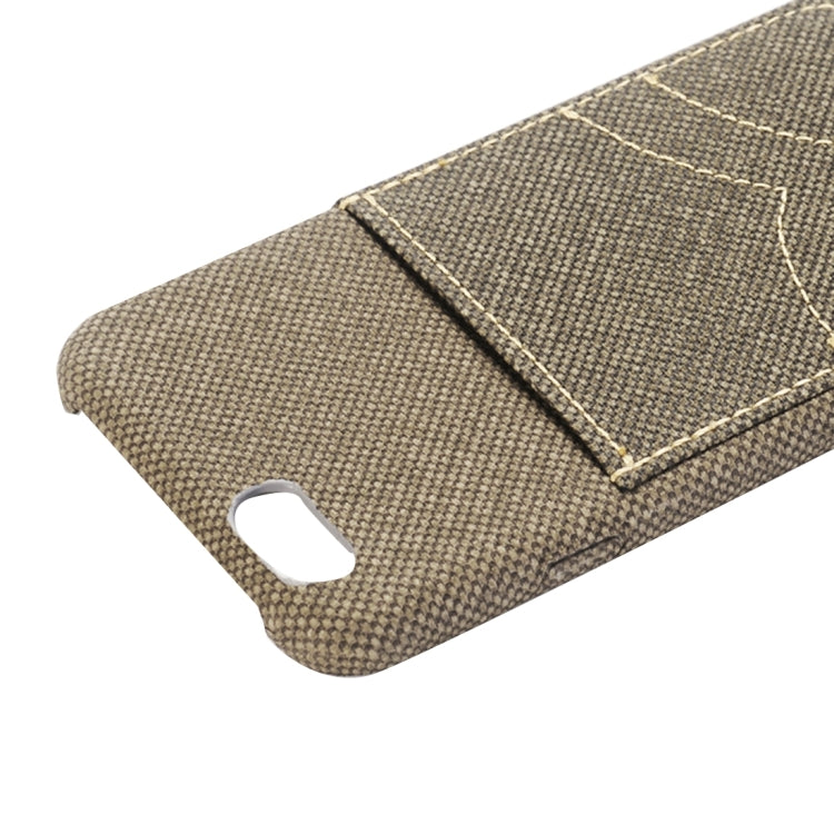 For iPhone 6 Plus & 6s Plus Jeans Pocket Texture Protective Back Case with Card Slot