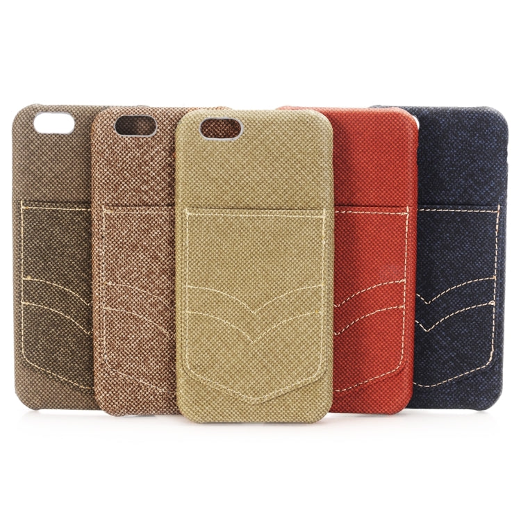 For iPhone 6 Plus & 6s Plus Jeans Pocket Texture Protective Back Case with Card Slot
