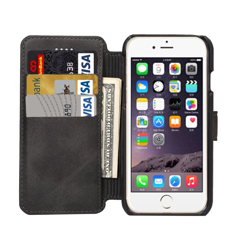 For iPhone 6 Plus & 6s Plus Cowhide Texture Horizontal Flip Leather Case with Holder & Card Slots & Wallet