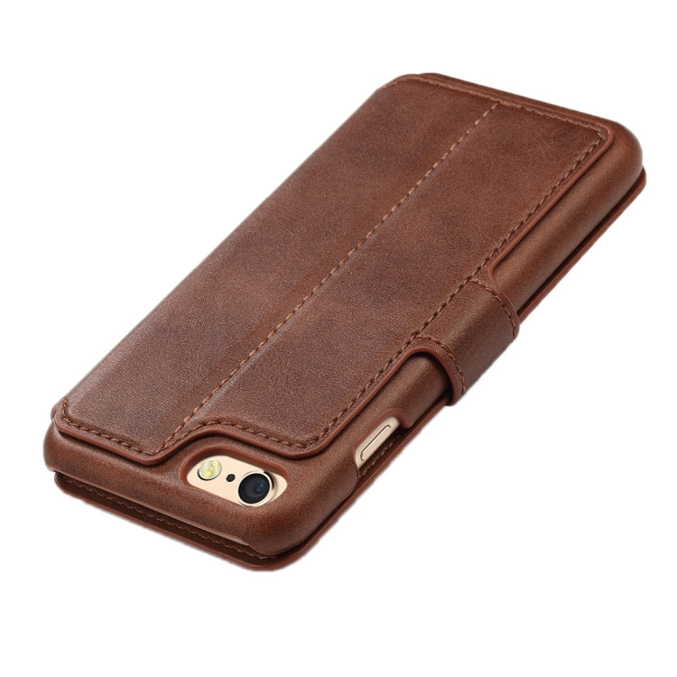 For iPhone 6 Plus & 6s Plus Cowhide Texture Horizontal Flip Leather Case with Holder & Card Slots & Wallet
