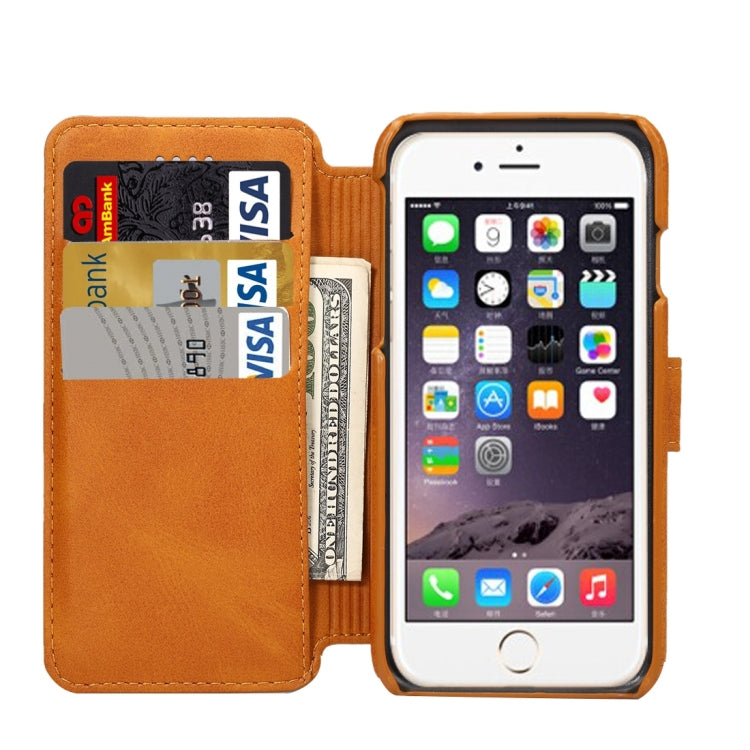 For iPhone 6 Plus & 6s Plus Cowhide Texture Horizontal Flip Leather Case with Holder & Card Slots & Wallet