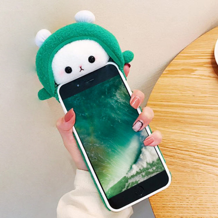 For iPhone 6 Plus & 6s Plus Plush Green Dinosaur Full Coverage Protective Back Cover Case (Green)