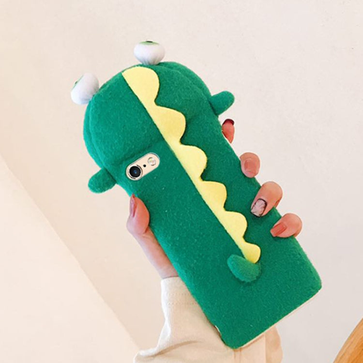 For iPhone 6 Plus & 6s Plus Plush Green Dinosaur Full Coverage Protective Back Cover Case (Green)