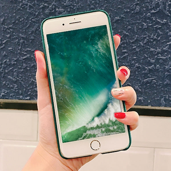 For iPhone 6 Plus & 6s Plus Embroidery Cactus Pattern Drop-proof Protective Back Cover Case with Furry Ball