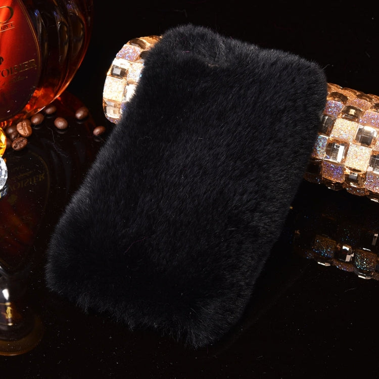 For iPhone 6 Plus & 6s Plus Genuine Rabbit Hair Diamond Encrusted Thickened PC Protective Case