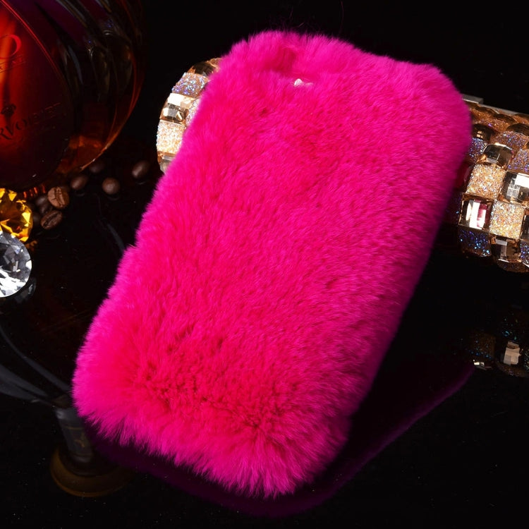For iPhone 6 Plus & 6s Plus Genuine Rabbit Hair Diamond Encrusted Thickened PC Protective Case