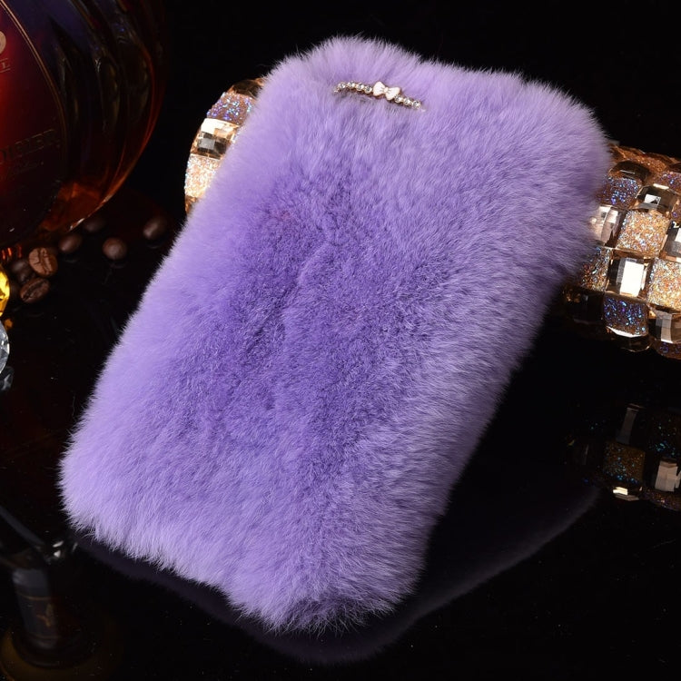 For iPhone 6 Plus & 6s Plus Genuine Rabbit Hair Diamond Encrusted Thickened PC Protective Case