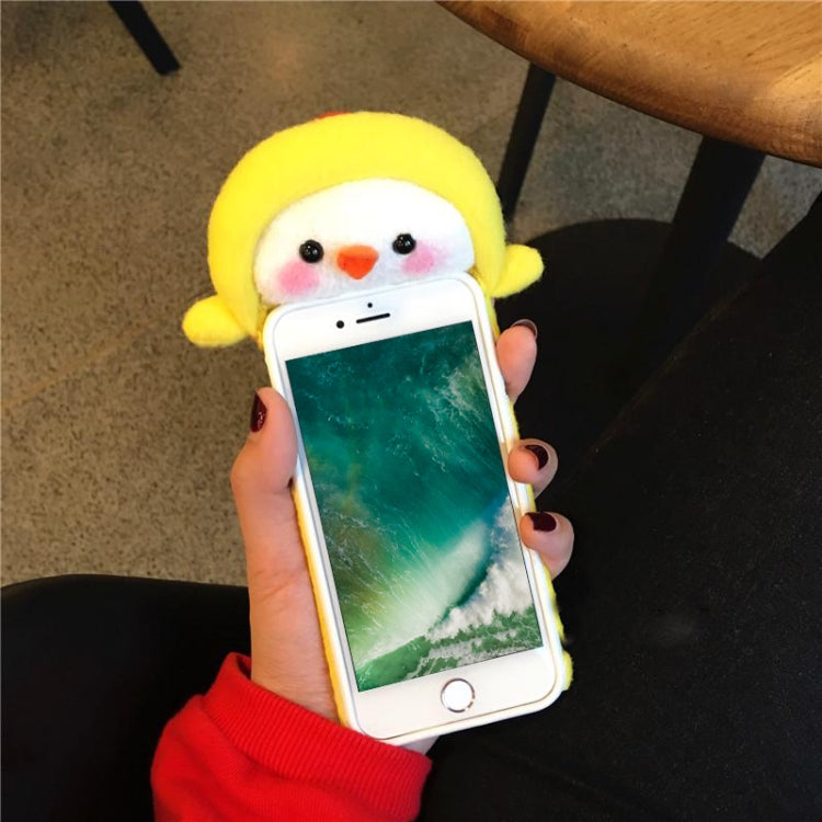 For iPhone 6 Plus & 6s Plus Plush Yellow Chicks Full Coverage Protective Back Cover Case (Yellow)