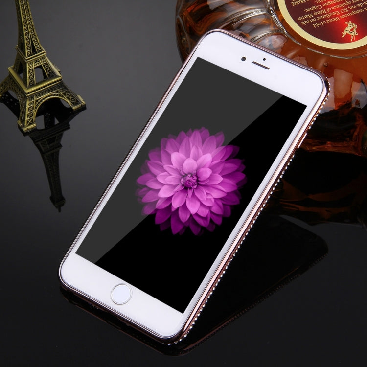 For iPhone 6 Plus & 6s Plus Diamond Encrusted Shell Pattern Electroplating Frame TPU Protective Case
