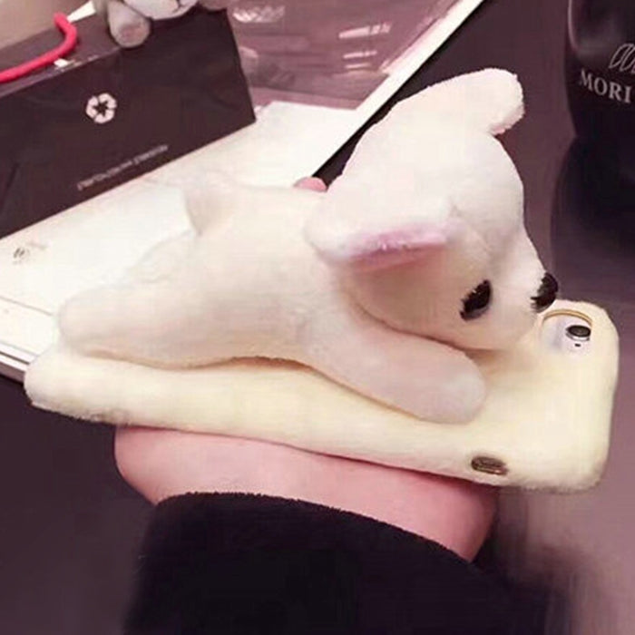 For iPhone 6 Plus & 6s Plus Cute Plush Animal Dolls Protective Back Cover Case (Yellow)