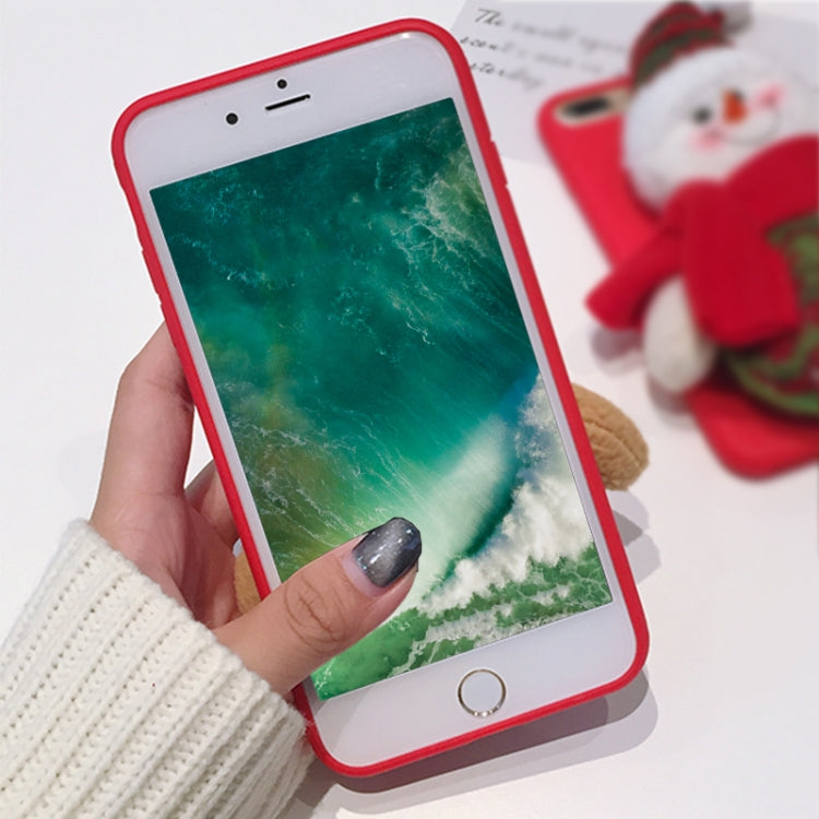For iPhone 6 Plus & 6s Plus Christmas Series 3D Snowman Doll Silicone Protective Back Cover Case