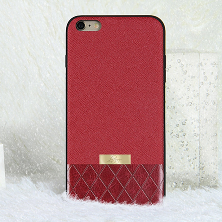 DZGOGO LAVA Series for iPhone 6 Plus & 6s Plus Cross Texture Shockproof Protective Back Cover Case(Red)