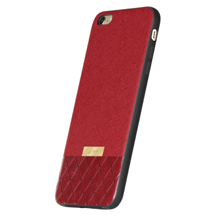 DZGOGO LAVA Series for iPhone 6 Plus & 6s Plus Cross Texture Shockproof Protective Back Cover Case(Red)