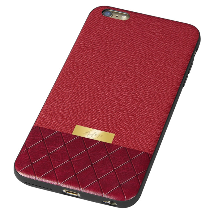 DZGOGO LAVA Series for iPhone 6 Plus & 6s Plus Cross Texture Shockproof Protective Back Cover Case(Red)