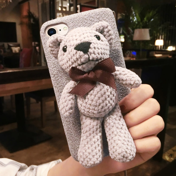 For iPhone 6 Plus & 6s Plus Lovely Bear Doll Protective Back Cover Case