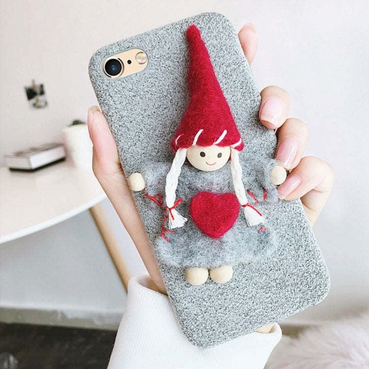 For iPhone 6 Plus & 6s Plus Christmas Handmade Felt Cute Girl Protective Back Cover Case