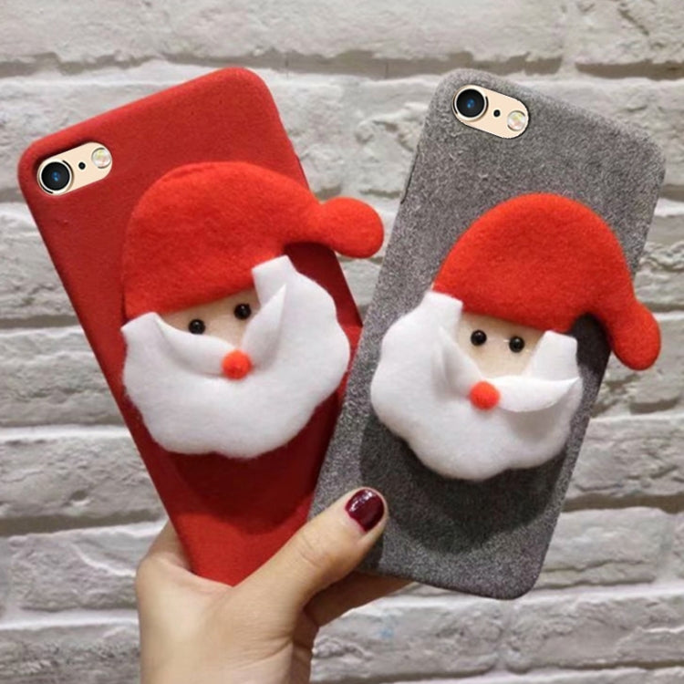 For iPhone 6 Plus & 6s Plus Christmas Series Lovely Plush Santa Claus Protective Back Cover Case