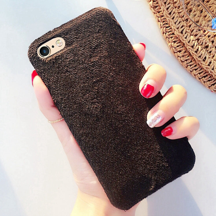 For iPhone 6 Plus & 6s Plus Lovely Warm Plush Solid Color Protective Back Cover Hard Case