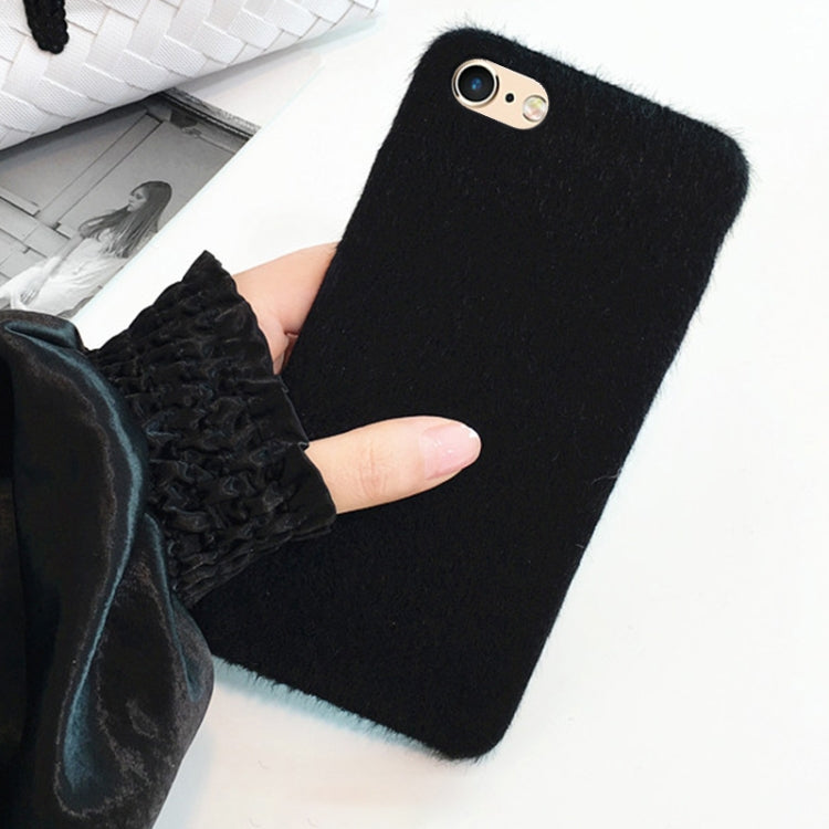 For iPhone 6 Plus & 6s Plus Fashion Luxury Imitation Fur Plush Solid Color Protective Back Cover Case
