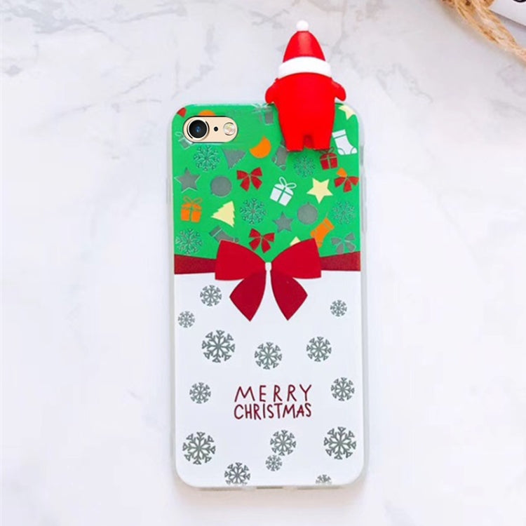 For iPhone 6 Plus & 6s Plus Cute 3D Santa Claus Butterfly Knot Pattern Protective Back Cover Case