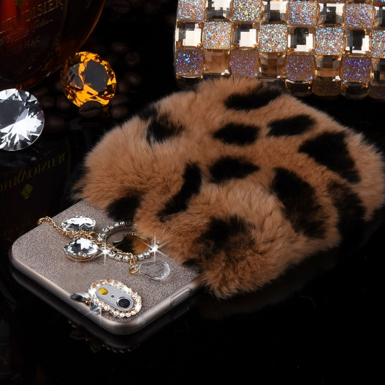 For iPhone 6 Plus & 6s Plus  Genuine Rabbit Hair Diamond Encrusted Flash Powder Soft TPU Protective Case