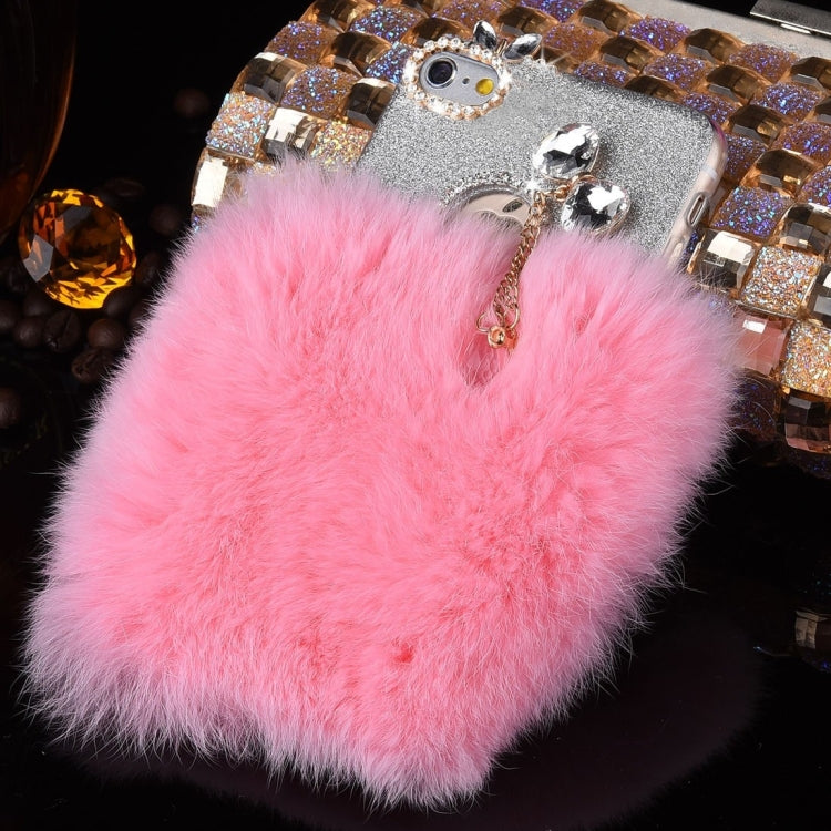 For iPhone 6 Plus & 6s Plus  Genuine Rabbit Hair Diamond Encrusted Flash Powder Soft TPU Protective Case