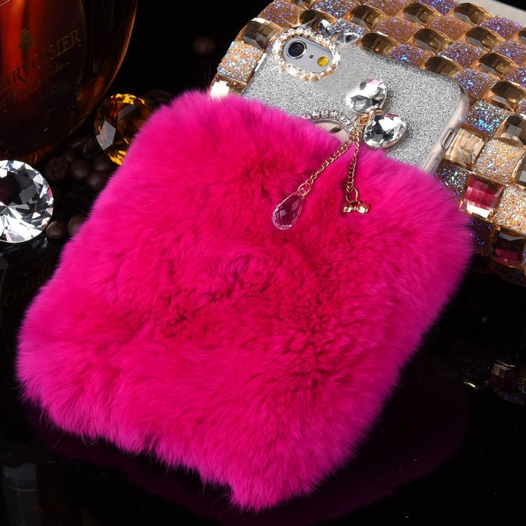 For iPhone 6 Plus & 6s Plus  Genuine Rabbit Hair Diamond Encrusted Flash Powder Soft TPU Protective Case