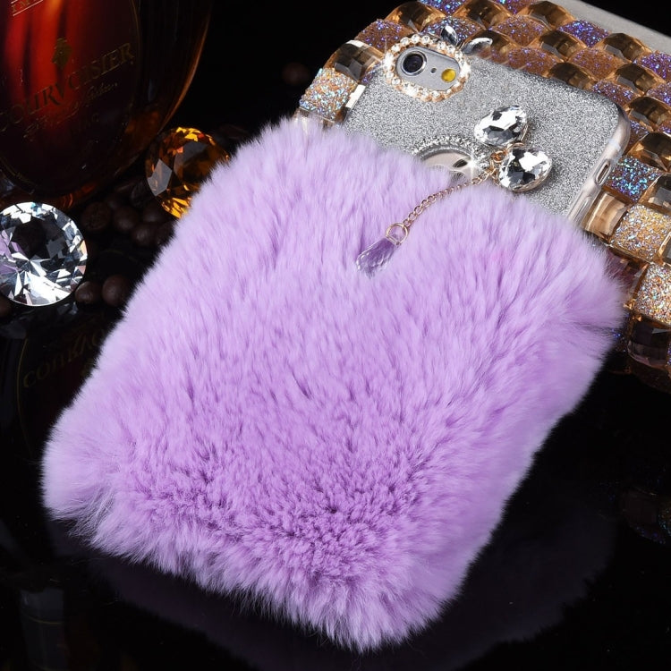 For iPhone 6 Plus & 6s Plus  Genuine Rabbit Hair Diamond Encrusted Flash Powder Soft TPU Protective Case