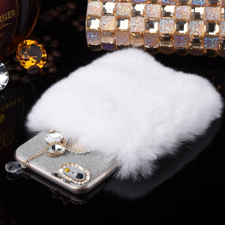 For iPhone 6 Plus & 6s Plus  Genuine Rabbit Hair Diamond Encrusted Flash Powder Soft TPU Protective Case