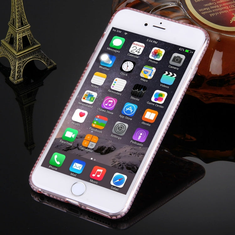 For iPhone 6 Plus & 6s Plus Diamond Encrusted Soft TPU Protective Case Back Cover