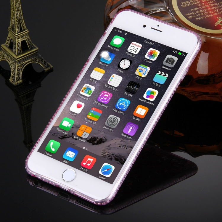 For iPhone 6 Plus & 6s Plus Diamond Encrusted Soft TPU Protective Case Back Cover