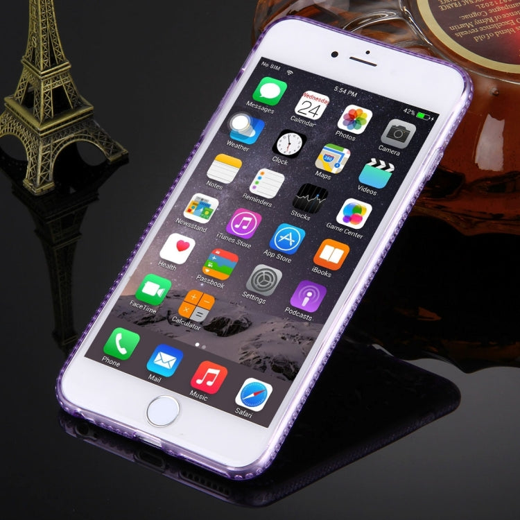 For iPhone 6 Plus & 6s Plus Diamond Encrusted Soft TPU Protective Case Back Cover