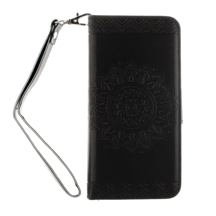For iPhone 6 Plus & 6s Plus Embossed Floral Pattern Horizontal Flip Leather Case with Card Slots & Holder & Lanyard