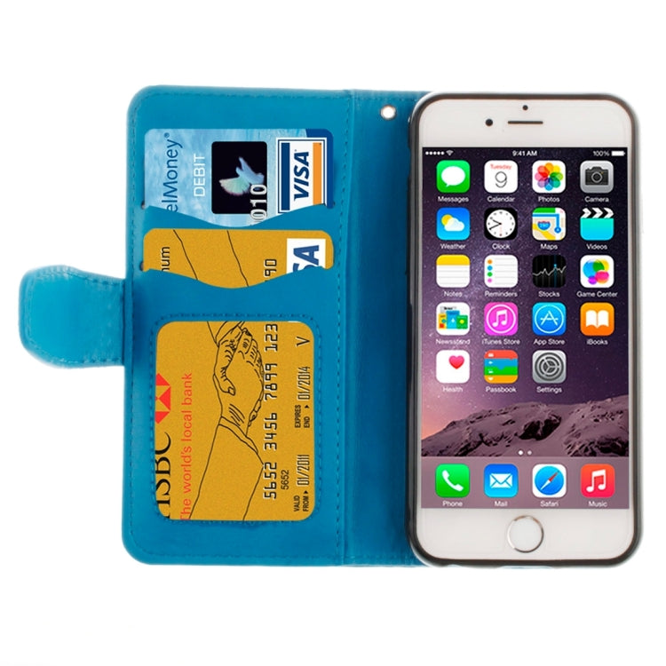 For iPhone 6 Plus & 6s Plus Embossed Floral Pattern Horizontal Flip Leather Case with Card Slots & Holder & Lanyard