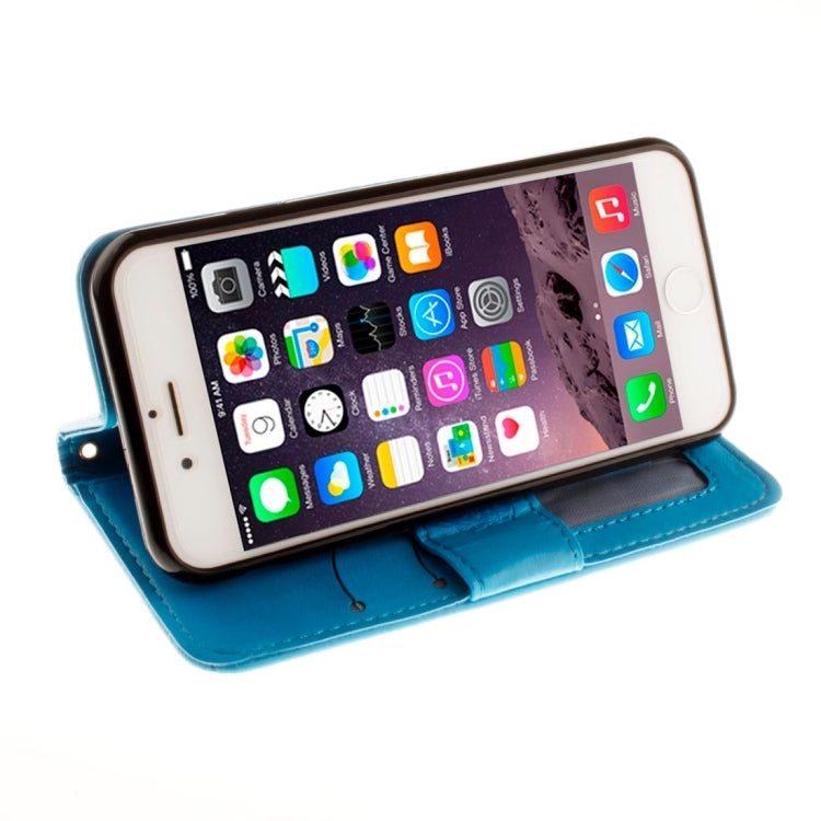 For iPhone 6 Plus & 6s Plus Embossed Floral Pattern Horizontal Flip Leather Case with Card Slots & Holder & Lanyard