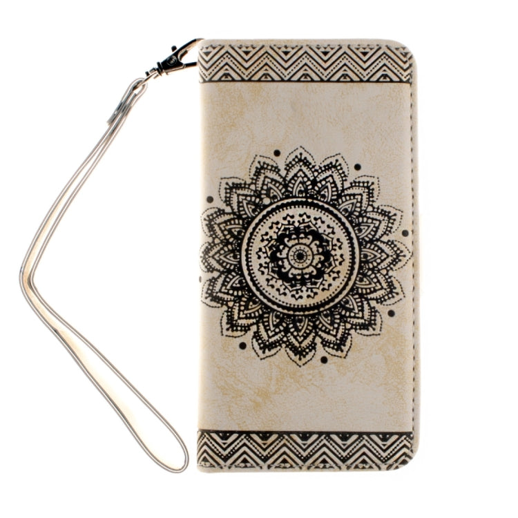 For iPhone 6 Plus & 6s Plus Embossed Floral Pattern Horizontal Flip Leather Case with Card Slots & Holder & Lanyard