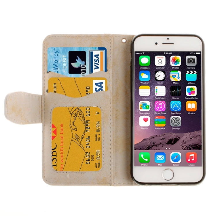 For iPhone 6 Plus & 6s Plus Embossed Floral Pattern Horizontal Flip Leather Case with Card Slots & Holder & Lanyard