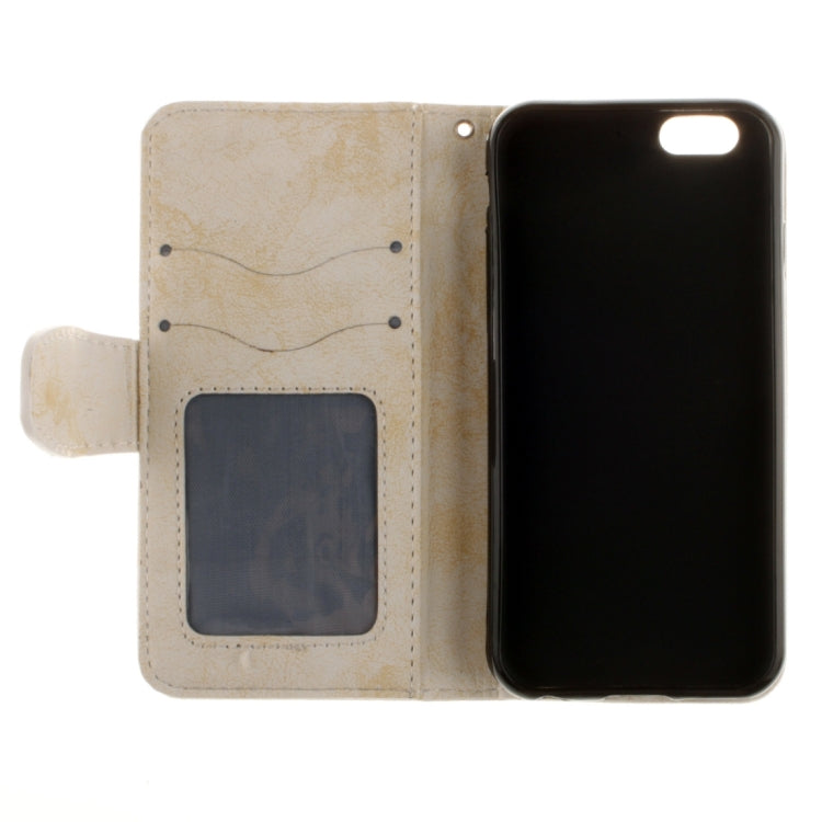 For iPhone 6 Plus & 6s Plus Embossed Floral Pattern Horizontal Flip Leather Case with Card Slots & Holder & Lanyard