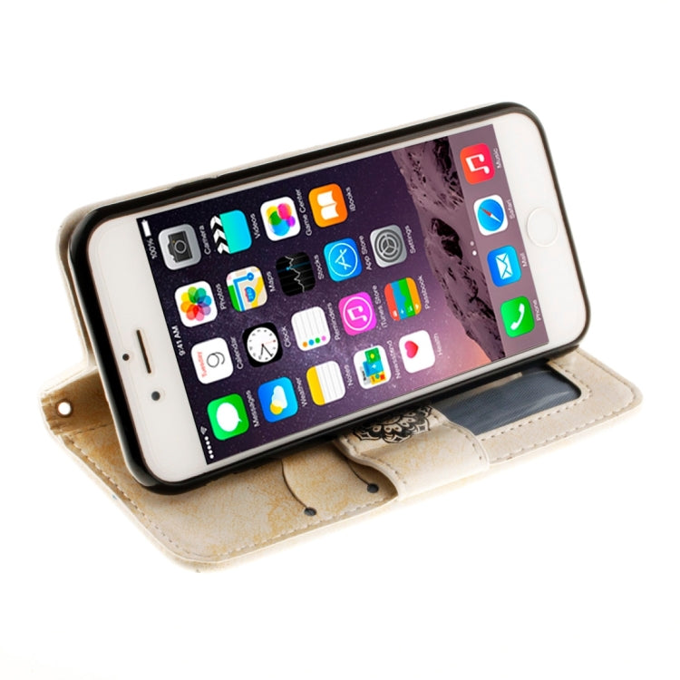 For iPhone 6 Plus & 6s Plus Embossed Floral Pattern Horizontal Flip Leather Case with Card Slots & Holder & Lanyard