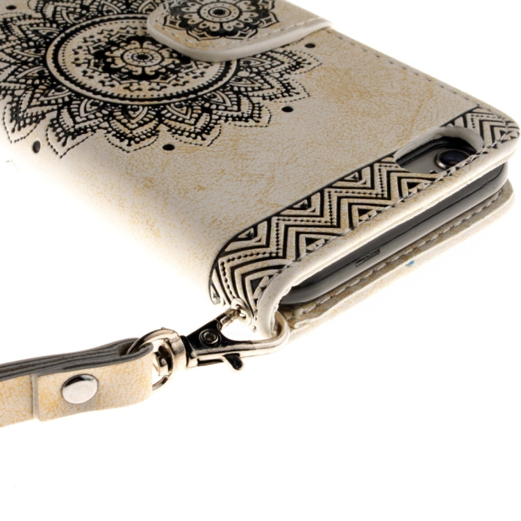 For iPhone 6 Plus & 6s Plus Embossed Floral Pattern Horizontal Flip Leather Case with Card Slots & Holder & Lanyard